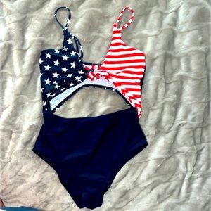 Women’s American Flag one piece size small